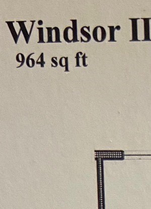 1 BR 964 sq. ft. Windsor II
